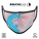 Marbleized Pink and Blue Paradise V322 - Made in USA Mouth Cover Unisex Anti-Dust Cotton Blend Reusable & Washable Face Mask with Adjustable Sizing for Adult or Child