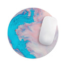 Marbleized Pink and Blue Paradise V322// WaterProof Rubber Foam Backed Anti-Slip Mouse Pad for Home Work Office or Gaming Computer Desk