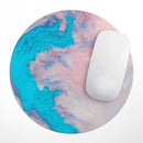 Marbleized Pink and Blue Paradise V322// WaterProof Rubber Foam Backed Anti-Slip Mouse Pad for Home Work Office or Gaming Computer Desk