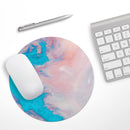 Marbleized Pink and Blue Paradise V322// WaterProof Rubber Foam Backed Anti-Slip Mouse Pad for Home Work Office or Gaming Computer Desk