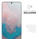 Marbleized Pink and Blue Paradise V322 - Premium Vinyl Skin Decal for Samsung Galaxy S25 Ultra, S24, S23, S22 & All Galaxy S Models