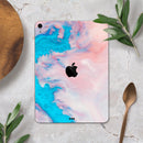 Marbleized Pink and Blue Paradise V322 - Full Body Skin Decal for the Apple iPad Pro 12.9", 11", 10.5", 9.7", Air or Mini (All Models Available)