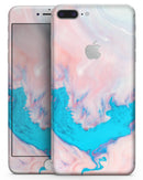 Marbleized Pink and Blue Paradise V322 - Skin-kit for the iPhone 8 or 8 Plus