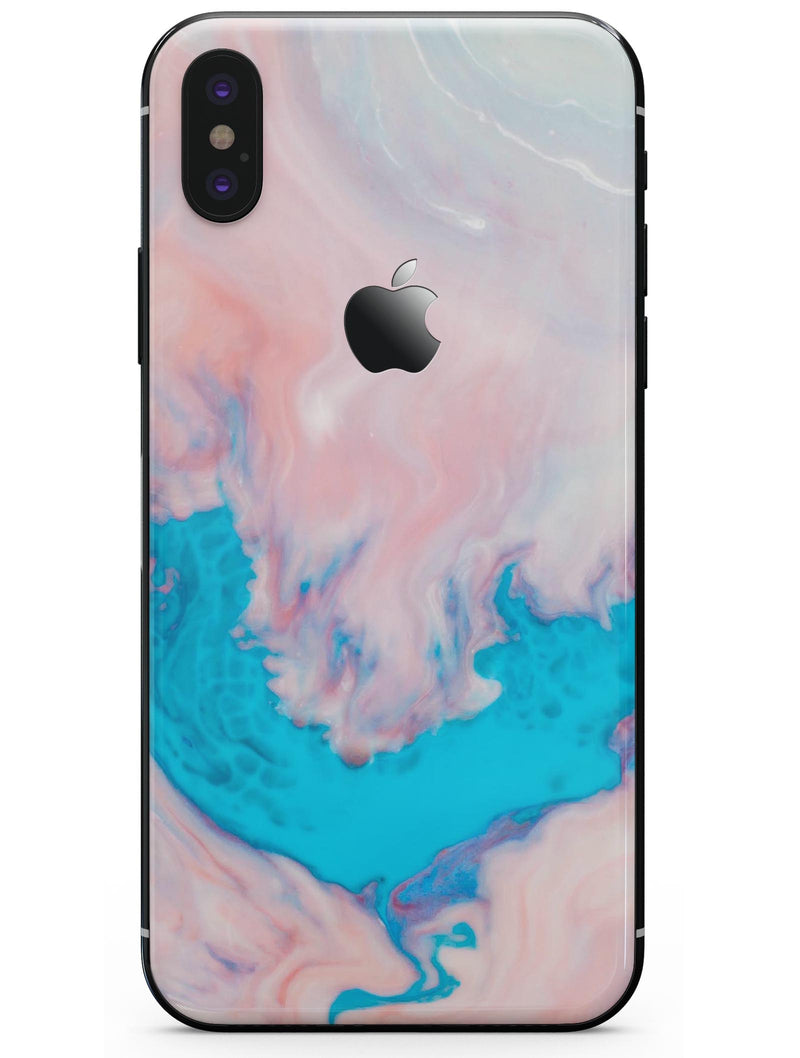 Marbleized Pink and Blue Paradise V322 - iPhone X Skin-Kit