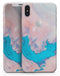 Marbleized Pink and Blue Paradise V322 - iPhone X Skin-Kit