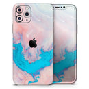 Marbleized Pink and Blue Paradise V322 - Vinyl Skin Wrap for iPhone 17 Pro Max, 17 Pro, 17 Air, 17, 16 & All Models — Soft Matte or Ultra Gloss