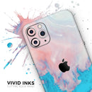 Marbleized Pink and Blue Paradise V322 - Vinyl Skin Wrap for iPhone 17 Pro Max, 17 Pro, 17 Air, 17, 16 & All Models — Soft Matte or Ultra Gloss