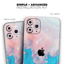 Marbleized Pink and Blue Paradise V322 - Vinyl Skin Wrap for iPhone 17 Pro Max, 17 Pro, 17 Air, 17, 16 & All Models — Soft Matte or Ultra Gloss