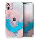 Marbleized Pink and Blue Paradise V322 - Vinyl Skin Wrap for iPhone 17 Pro Max, 17 Pro, 17 Air, 17, 16 & All Models — Soft Matte or Ultra Gloss