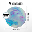 Marbleized Pink and Blue Paradise V371// WaterProof Rubber Foam Backed Anti-Slip Mouse Pad for Home Work Office or Gaming Computer Desk
