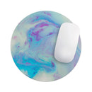 Marbleized Pink and Blue Paradise V371// WaterProof Rubber Foam Backed Anti-Slip Mouse Pad for Home Work Office or Gaming Computer Desk