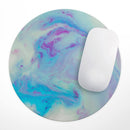 Marbleized Pink and Blue Paradise V371// WaterProof Rubber Foam Backed Anti-Slip Mouse Pad for Home Work Office or Gaming Computer Desk