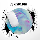Marbleized Pink and Blue Paradise V371// WaterProof Rubber Foam Backed Anti-Slip Mouse Pad for Home Work Office or Gaming Computer Desk