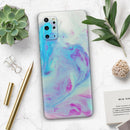 Marbleized Pink and Blue Paradise V371 - Premium Vinyl Skin Decal for Samsung Galaxy S25 Ultra, S24, S23, S22 & All Galaxy S Models