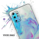 Marbleized Pink and Blue Paradise V371 - Premium Vinyl Skin Decal for Samsung Galaxy S25 Ultra, S24, S23, S22 & All Galaxy S Models