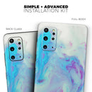 Marbleized Pink and Blue Paradise V371 - Premium Vinyl Skin Decal for Samsung Galaxy S25 Ultra, S24, S23, S22 & All Galaxy S Models