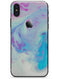 Marbleized Pink and Blue Paradise V371 - iPhone X Skin-Kit