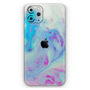 Marbleized Pink and Blue Paradise V371 - Vinyl Skin Wrap for iPhone 17 Pro Max, 17 Pro, 17 Air, 17, 16 & All Models — Soft Matte or Ultra Gloss