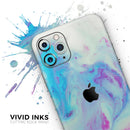 Marbleized Pink and Blue Paradise V371 - Vinyl Skin Wrap for iPhone 17 Pro Max, 17 Pro, 17 Air, 17, 16 & All Models — Soft Matte or Ultra Gloss