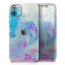 Marbleized Pink and Blue Paradise V371 - Vinyl Skin Wrap for iPhone 17 Pro Max, 17 Pro, 17 Air, 17, 16 & All Models — Soft Matte or Ultra Gloss