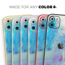 Marbleized Pink and Blue Paradise V371 - Vinyl Skin Wrap for iPhone 17 Pro Max, 17 Pro, 17 Air, 17, 16 & All Models — Soft Matte or Ultra Gloss