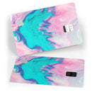 Marbleized Pink and Blue Paradise V432 - Premium Protective Decal Skin-Kit for the Apple Credit Card