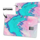 Marbleized Pink and Blue Paradise V432 - Premium Protective Decal Skin-Kit for the Apple Credit Card