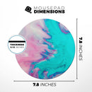 Marbleized Pink and Blue Paradise V432// WaterProof Rubber Foam Backed Anti-Slip Mouse Pad for Home Work Office or Gaming Computer Desk