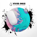 Marbleized Pink and Blue Paradise V432// WaterProof Rubber Foam Backed Anti-Slip Mouse Pad for Home Work Office or Gaming Computer Desk