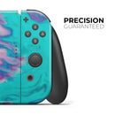 Marbleized Pink and Blue Paradise V432 // Skin Decal Wrap Kit for Nintendo Switch Console & Dock, Joy-Cons, Pro Controller, Lite, 3DS XL, 2DS XL, DSi, or Wii - Vinyl Skin Wrap for Nintendo Switch 2, OLED, Lite, Pro Controller, Wii & Classic Handhelds