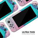 Marbleized Pink and Blue Paradise V432 // Skin Decal Wrap Kit for Nintendo Switch Console & Dock, Joy-Cons, Pro Controller, Lite, 3DS XL, 2DS XL, DSi, or Wii - Vinyl Skin Wrap for Nintendo Switch 2, OLED, Lite, Pro Controller, Wii & Classic Handhelds