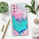 Marbleized Pink and Blue Paradise V432 - Premium Vinyl Skin Decal for Samsung Galaxy S25 Ultra, S24, S23, S22 & All Galaxy S Models