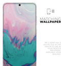 Marbleized Pink and Blue Paradise V432 - Premium Vinyl Skin Decal for Samsung Galaxy S25 Ultra, S24, S23, S22 & All Galaxy S Models