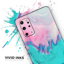 Marbleized Pink and Blue Paradise V432 - Premium Vinyl Skin Decal for Samsung Galaxy S25 Ultra, S24, S23, S22 & All Galaxy S Models