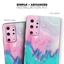 Marbleized Pink and Blue Paradise V432 - Premium Vinyl Skin Decal for Samsung Galaxy S25 Ultra, S24, S23, S22 & All Galaxy S Models