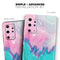 Marbleized Pink and Blue Paradise V432 - Skin-Kit for the Samsung Galaxy S-Series S20, S20 Plus, S20 Ultra , S10 & others (All Galaxy Devices Available)