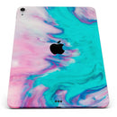 Marbleized Pink and Blue Paradise V432 - Full Body Skin Decal for the Apple iPad Pro 12.9", 11", 10.5", 9.7", Air or Mini (All Models Available)