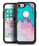 Marbleized Pink and Blue Paradise V432 - iPhone 7 or 7 Plus Commuter Case Skin Kit
