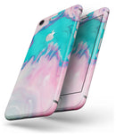 Marbleized Pink and Blue Paradise V432 - Skin-kit for the iPhone 8 or 8 Plus
