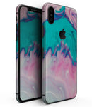 Marbleized Pink and Blue Paradise V432 - iPhone XS MAX, XS/X, 8/8+, 7/7+, 5/5S/SE Skin-Kit (All iPhones Available)