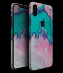 Marbleized Pink and Blue Paradise V432 - iPhone XS MAX, XS/X, 8/8+, 7/7+, 5/5S/SE Skin-Kit (All iPhones Available)