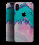 Marbleized Pink and Blue Paradise V432 - iPhone XS MAX, XS/X, 8/8+, 7/7+, 5/5S/SE Skin-Kit (All iPhones Available)