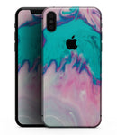 Marbleized Pink and Blue Paradise V432 - iPhone XS MAX, XS/X, 8/8+, 7/7+, 5/5S/SE Skin-Kit (All iPhones Available)