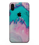 Marbleized Pink and Blue Paradise V432 - iPhone XS MAX, XS/X, 8/8+, 7/7+, 5/5S/SE Skin-Kit (All iPhones Available)