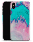 Marbleized Pink and Blue Paradise V432 - iPhone X Clipit Case
