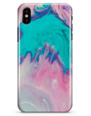 Marbleized Pink and Blue Paradise V432 - iPhone X Clipit Case