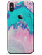 Marbleized Pink and Blue Paradise V432 - iPhone X Skin-Kit