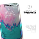 Marbleized Pink and Blue Paradise V432 - Vinyl Skin Wrap for iPhone 17 Pro Max, 17 Pro, 17 Air, 17, 16 & All Models — Soft Matte or Ultra Gloss