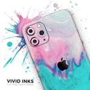 Marbleized Pink and Blue Paradise V432 - Vinyl Skin Wrap for iPhone 17 Pro Max, 17 Pro, 17 Air, 17, 16 & All Models — Soft Matte or Ultra Gloss