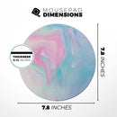 Marbleized Pink and Blue Paradise V482// WaterProof Rubber Foam Backed Anti-Slip Mouse Pad for Home Work Office or Gaming Computer Desk